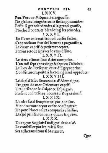 About Nostradamus prophecy