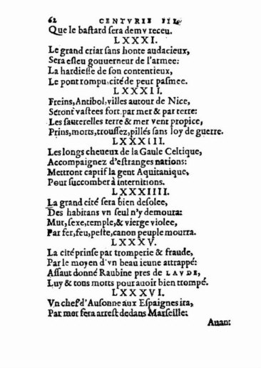 About Nostradamus prophecy