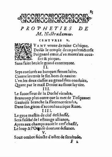 About Nostradamus prophecy