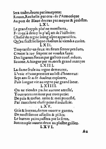 About Nostradamus prophecy